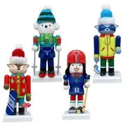 Traditional Wooden Sportsman Nutcracker Mouse Shape Christmas Decoration 7 Inch