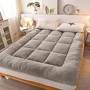 Thickened futon Mattress Traditional Japanese Floor mat Foldable roll up Camping Sleeping mat, Soft, Comfortable and Breathable Suitable for Dormitory Guest Sofa(Gray,90 x 200 cm)