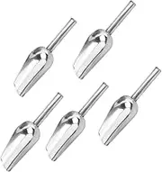 Amosfun 5pcs Stainless Steel Ice Scoop Multifunctional Shovels for Rice Flour Candy Nuts and Ice Grain Scoops for Parties Buffets and Home Use