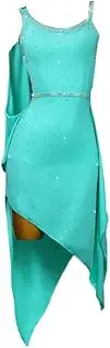 [JRUIA] Women's Latin Dance Performance Dresses Backless Cha Cha Competition Skirt Salsa Tango Dancewear Asymmetric Hem