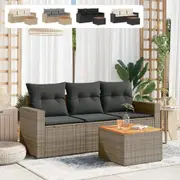 Garden Sofa Set with Cushions Modular Sofa Couch 4 Piece Poly Rattan vidaXL