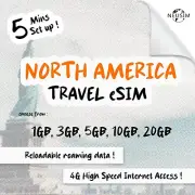 NeuSIM North America eSIM 1-3GB Data - 3 Destinations | Same Day DELIVERY!