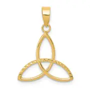 14K Yellow Gold Diamond Cut Trinity Pendant