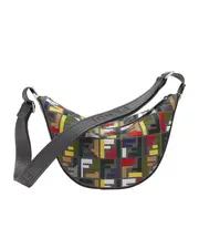 Fendi FF Jacquard Melon Small Shoulder Bag One size Gray and multicolour