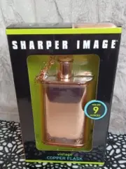 NEW IN BOX SHARPER IMAGE VINTAGE COPPER FLASK HOLDS UP TO 9 OUNCES