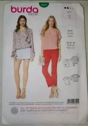 Burda Sewing Pattern 6425 Blouse Wrap Style Flounce Sleeves Size 10-20 Uncut