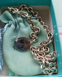 在飛比找Yahoo!奇摩拍賣優惠-Tiffany 蒂芬尼 橢圓項鍊 (15.5吋,約39cm)