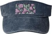[RLDOBOFE] Sun Visor Hat Adjustable Empty Top Baseball Cap Hyacinth purple flowers Sun Hats for Women Men Sports Hats Summer Beach Cap