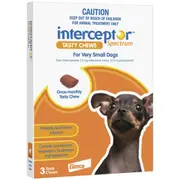 Interceptor Spectrum Tasty Chews Worming Treatment Extra Small Dog 3pk