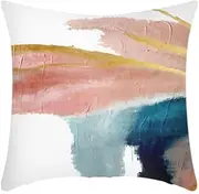 Cushion covers Cushion Covers 60cm x 60cm Golden Pink Cushion Covers Invisible Zipper Sofa Cushions Outdoor Cushions Garden Cushions Linen Decorative Pillows for Home Office Car(Pink Blue Abstract,(50