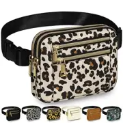 Fanny Packs for Women Fashion Waist Packs Bag with Adjustable Medium Leopard