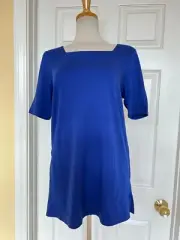 CHICOS pocket tunic blue stretchy top size S