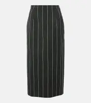 [Alessandra Rich] Alessandra Rich Wool-blend bouclé tweed midi skirt AU 8 white