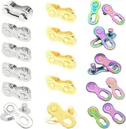 Set of 16 Kinds Bike Chain Connectors Master Link Repair Parts Missing Link Quick Link Gold Silver Colorful Single Speed + 6/7/8/9/10/11/12 Speed 3 Colors 6 Sizes