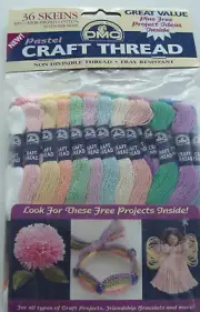 NEW SEALED DMC PASTEL CRAFT THREAD 36 SKEINS 100% MERCERIZED COTTON 10yds/skein