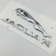 Seenlin Suitable For Jaguar Xj Xjl Xe Xf F-pace F-type Rear Trunk Labeling Leopard English Word Logo (black) Silver