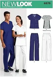 Newlook 6876 Misses' & Men's Sewing Pattern Scrubs, One Size