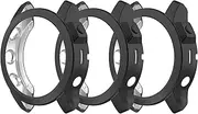 3Pack Case Cover Intended for Garmin Fenix 7X Sapphire Solar Case Protector Black Protective Case 51mm for Fenix 7X Watch (Do Not Fit for Fenix 7/7S)