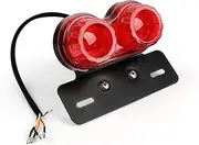 Areyourshop Motorcycle Led Rear Tail Light Brake Indicator Light Number Plate 12V Red