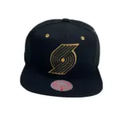 Portland Trail NBA Fools Gold black Snapback Mitchell & ness hat cap