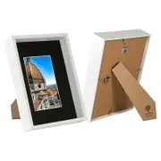 Nicola Spring 3D Deep Box Frames with A5 Mount - A4 (8" x 12") - White - Pack of 2