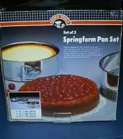COOKS TOOLS Aluminum 8" 9" & 10" SPRINGFORM Torte /Cheesecake Baking Pan Set NEW