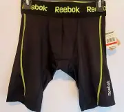 Men's REEBOK Small Black Neon Sport Compression Shorts Base Layer
