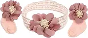 HOOTNEE 1Set First Month Present Flower Headband Newborn Socks Lightweight Comfortable Dressing Present for Newborns for Shower Decorations and Christening Present