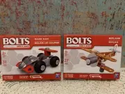 Spin Master® BOLTS BIPLANE Race car Erector Model Building Kit set MECCANO new