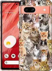 SM CASES for Google Pixel 7A Case - Cats Kitten Collage 3D Printed Design Phone Back Hard Plastic Cover Case Compatible with Google Pixel 7A.