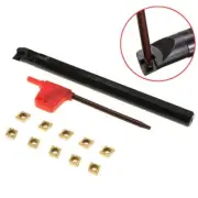 10mm Lathe Boring Bar Turning Set CCMT060204 Carbide Inserts+Wrench+Tool Holder