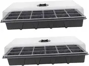 Yardwe Seedling Starter Trays Kit 2pcs Plant Gardening Sprouting Case with Durable Plastic
