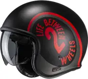 HJC V30 Harvey Jet Helmet, black-red, Size S for Men Black Red