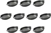 Set of 10, Black Boat-shaped Au Gratin (9.2 x 5.8 x 1.7 inches (23.4 x 14.8 x 4.2 cm) | Au Gratin Dish, Ceramic, Direct Fire, Setomonohonpo