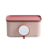 Bathroom Wall-mounted Tissue Storage Box with Magnetic Removable Mirror Waterproof Punch-free Roll Paper Towel Shelf Organizer