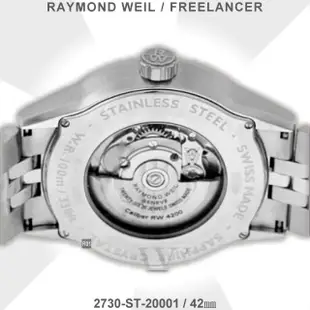 【瑞士Raymond Weil蕾蒙威】Freelancer自由騎士系列 黑璣刻圓面精鋼自動上鍊男款42㎜(2730-ST-20001)