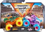 Monster Jam, Official Dragon Vs. Sparkle Smash Die-Cast Monster Trucks, 1:64 Scale, Kids Toys for Boys Ages 3 and up