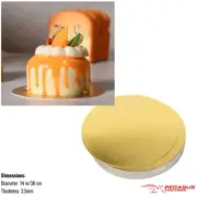 14 in/36 cm Gold Round Cake Board (Premium 3.5 mm thickness)