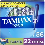 Tampax Pearl Tampons Multipack, with LeakGuard Braid, Super/Ultra Absorbency,