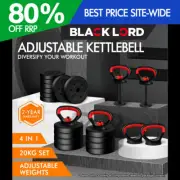 BLACK LORD Kettlebell Set 20kg Adjustable Weight Lifting Dumbbell Push Up Gym