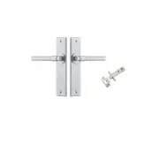 Helsinki Lever Chamfered Backplate Passage Kit Brushed Chrome
