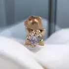 Exquisite 0.04 Cts Round Brilliant Natural Diamond Nose Stud 18K Yellow Gold