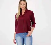Laurie Felt Silky Satin Blouse - Wine (XS) A518635