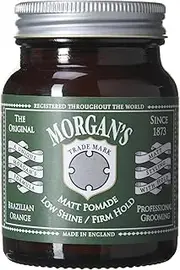 Morgan's Pomade Hair Styling Matt Pomade for Men, Low Shine and Strong Hold, Ideal for Pomps, Quiffs and Side Fades, Brazillian Orange Fragrance 100g