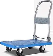 Flatbed Cart Platform Truck Thicken Hand Cart with 360 Degree Swivel Wheels and Foldable Handle Silent for Shopping Luggage Moving Trolley Hand Truck(Size:88 * 58-550lb)(One Color 88 * 58550lb)