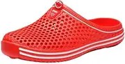 [Dikermoon] Women's Hollow Out Flat Clogs, Closed Toe Breathable Non Slip Garden Mules, Casual Beach Slide Shoes