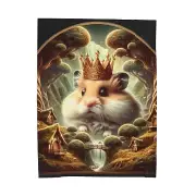 Cute Velveteen Plush Blanket Hamster King Middle Earth Art Quirky Home Decor Fun