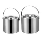 Ice Bucket with Carry Handle Champagne Cooler with Lid Double Wall Beer Drinks