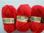 Kermesse wool blend yarn, red, lot of 3, France