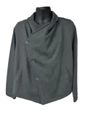 Torrid L/S Drape Front Fleece Jacket Charcoal Gray Size 1 (1X 14/16) Pockets NWT